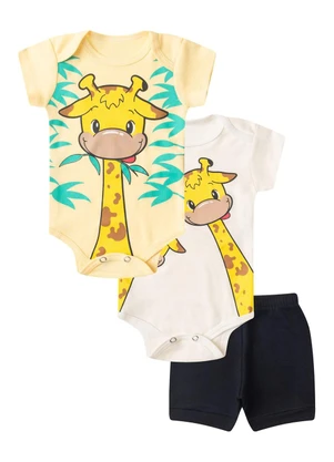 Select - Kit Body Infantil Curto 3 Peças Amarelo - SELECT