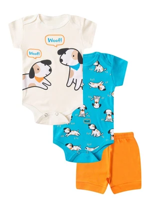 Select - Kit Body Infantil Curto 3 Peças Azul - SELECT
