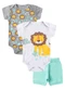 Select - Kit Body Infantil Curto 3 Peças Verde - variação: Cinza