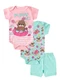 Select - Kit Body Infantil Curto 3 Peças Rosa - variação: Rosa