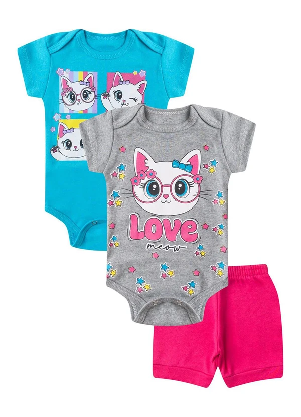 Select - Kit Body Infantil Curto 3 Peças Rosa 1