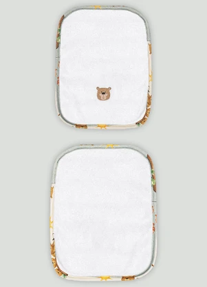 Kit de 2 Toalhas de Boca Atoalhado Up Baby Branco - UP BABY