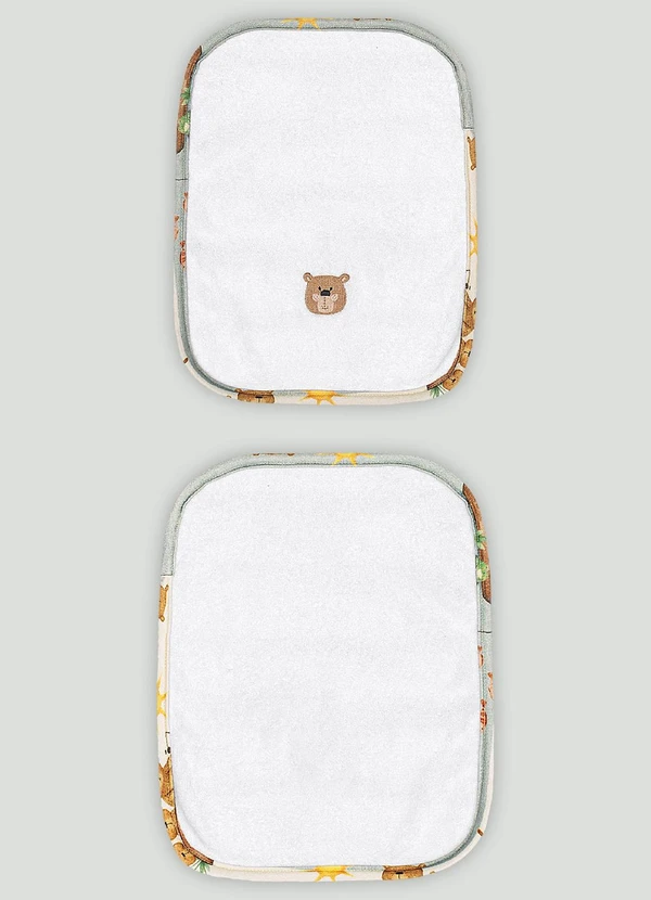 Up Baby - Kit de 2 Toalhas de Boca Atoalhado Up Baby Branco