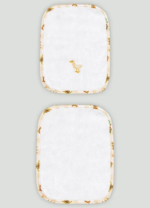 Kit de 2 Toalhas de Boca Atoalhado Up Baby Branco - UP BABY