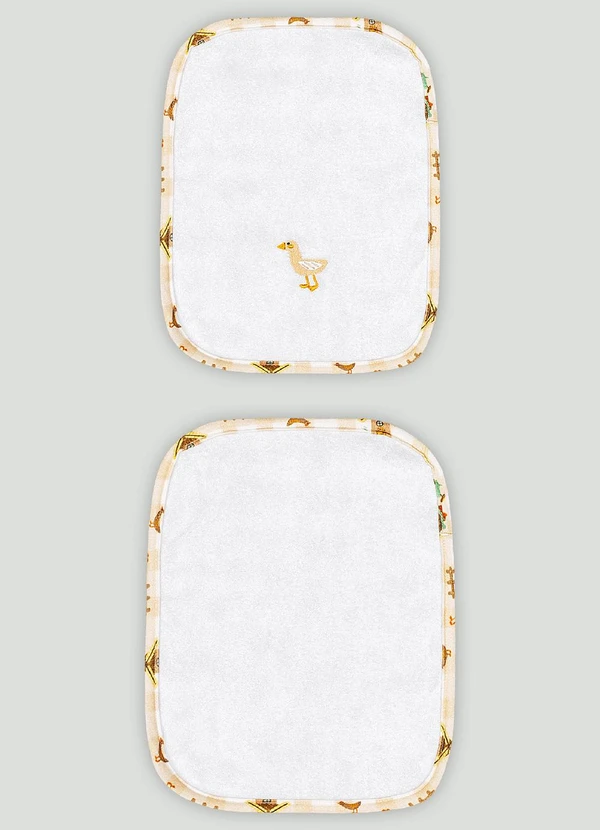 Up Baby - Kit de 2 Toalhas de Boca Atoalhado Up Baby Branco