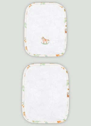 Kit de 2 Toalhas de Boca Atoalhado Up Baby Branco - UP BABY