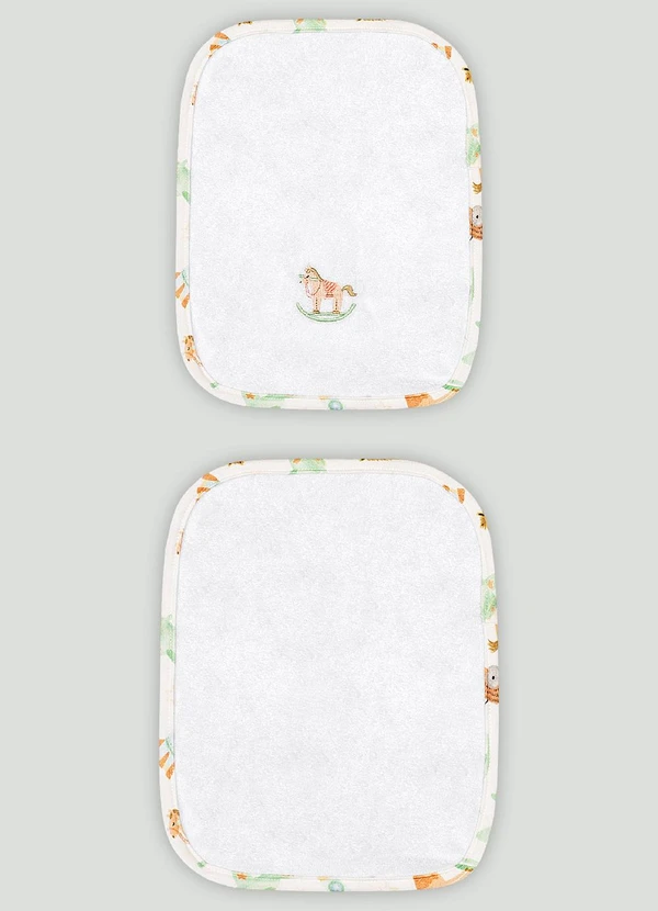 Up Baby - Kit de 2 Toalhas de Boca Atoalhado Up Baby Branco