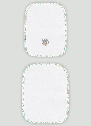 Kit de 2 Toalhas de Boca Atoalhado Up Baby Branco - UP BABY