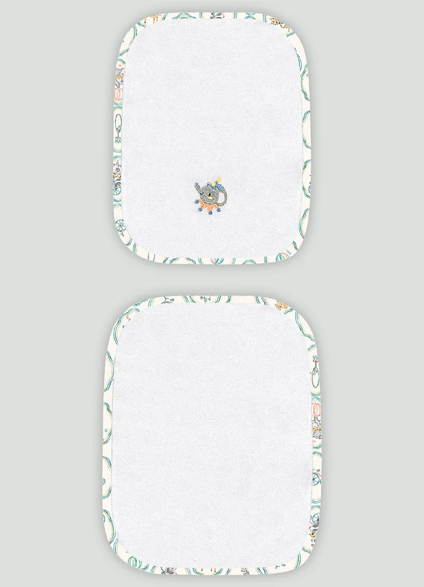 Up Baby - Kit de 2 Toalhas de Boca Atoalhado Up Baby Branco