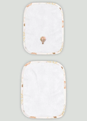 Kit de 2 Toalhas de Boca Atoalhado Up Baby Branco - UP BABY