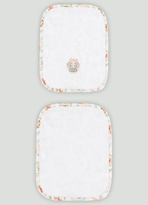 Kit de 2 Toalhas de Boca Atoalhado Up Baby Branco - UP BABY