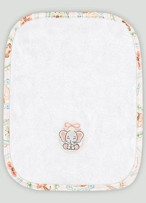 Kit de 2 Toalhas de Boca Atoalhado Up Baby Branco - UP BABY