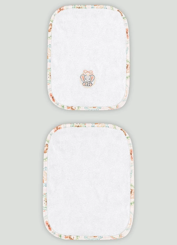 Up Baby - Kit de 2 Toalhas de Boca Atoalhado Up Baby Branco