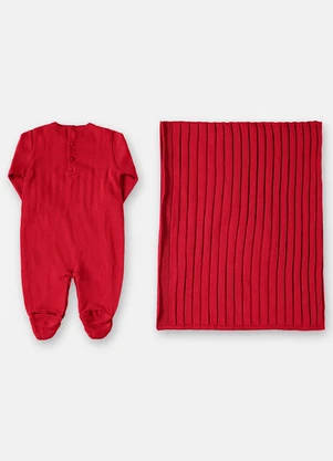 Up Baby - Kit Saída Maternidade em Tricot Vermelho - UP BABY