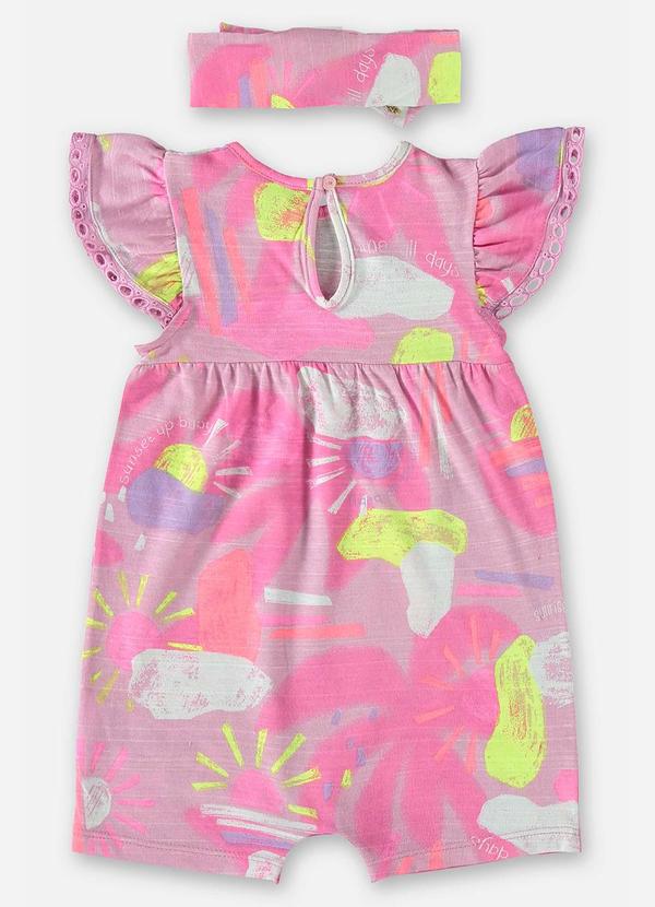 Up Baby - Macaquinho e Faixa de Cabelo Bebê Rosa 3