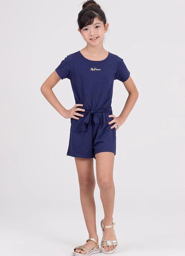 Vida Costeira - Macaquinho Infantil Amarração Laço Azul