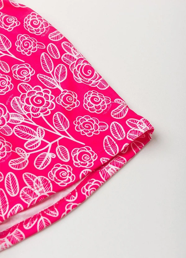 Vida Costeira - Macaquinho Infantil Feminino Floral Rosa 6