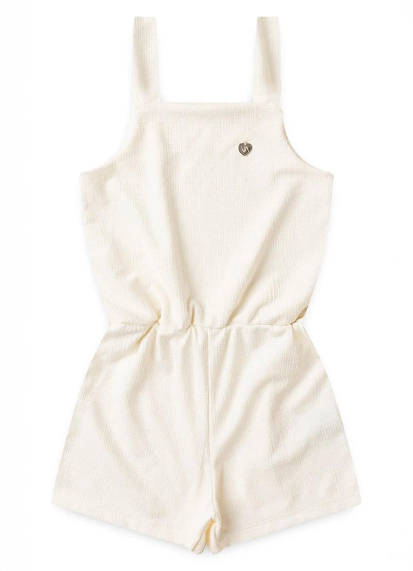 Vida Costeira - Macaquinho Infantil Feminino Rustique Branco  3