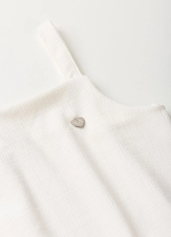 Vida Costeira - Macaquinho Infantil Feminino Rustique Branco  5