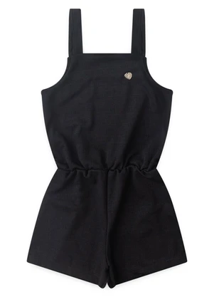 Vida Costeira - Macaquinho Infantil Feminino Rustique Preto - VIDA COSTEIRA