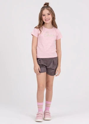 Vida Costeira - Onjunto Infantil Menina Jacquard Coração Rosa - VIDA COSTEIRA