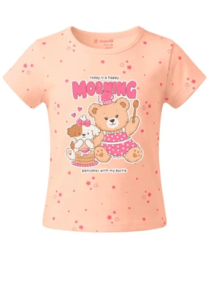 Brandili - Pijama em Meia Malha de Animais Rosa - BRANDILI