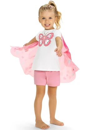 Kyly - Pijama Infantil Menina Borboleta Branco - KYLY