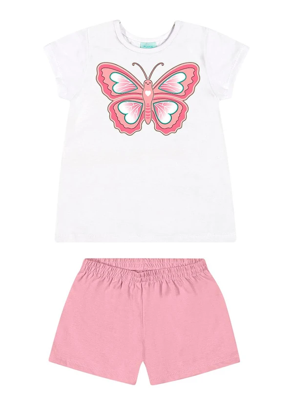 Kyly - Pijama Infantil Menina Borboleta Branco 3