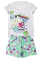 Select - Pijama Infantil Menina Curto Algodão Verde - variação: Branco