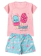Select - Pijama Infantil Menina Curto Algodão Verde - variação: Rosa