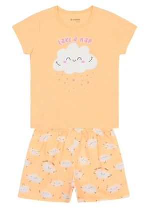 Brandili - Pijama Infantil Menina em Meia Malha Rosa - BRANDILI
