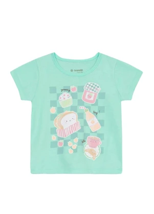 Brandili - Pijama Infantil Menina em Meia Malha Verde - BRANDILI