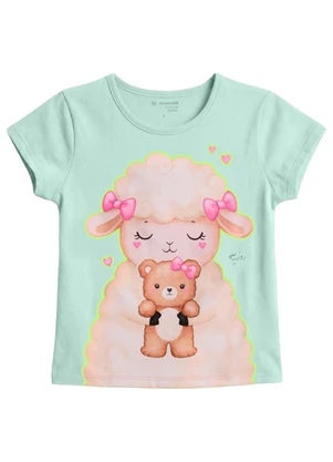 Brandili - Pijama Infantil Menina em Meia Malha Verde - BRANDILI