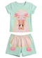 Brandili - Pijama Infantil Menina em Meia Malha Rosa - variação: Verde