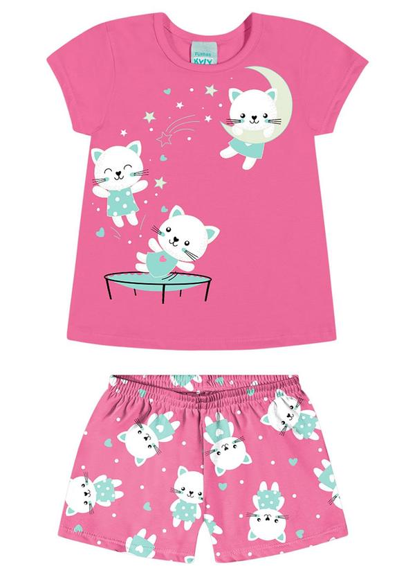 Kyly - Pijama Infantil Menina Gatinhos Rosa
