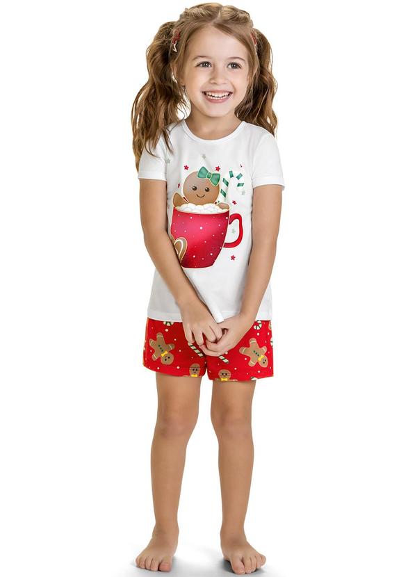 Kyly - Pijama Infantil Menina Natal Branco
