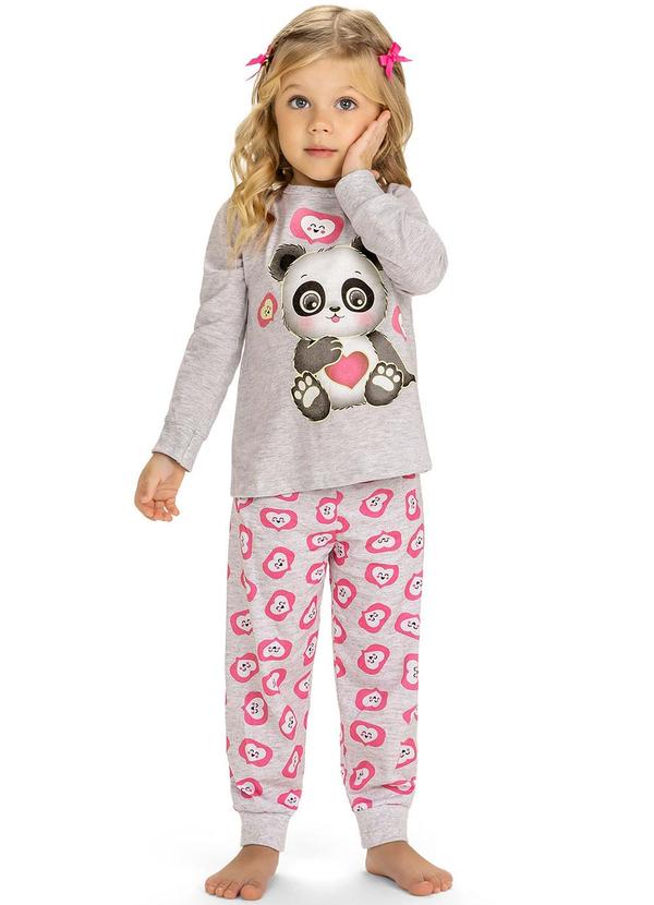 Kyly - Pijama Infantil Menina Panda Cinza