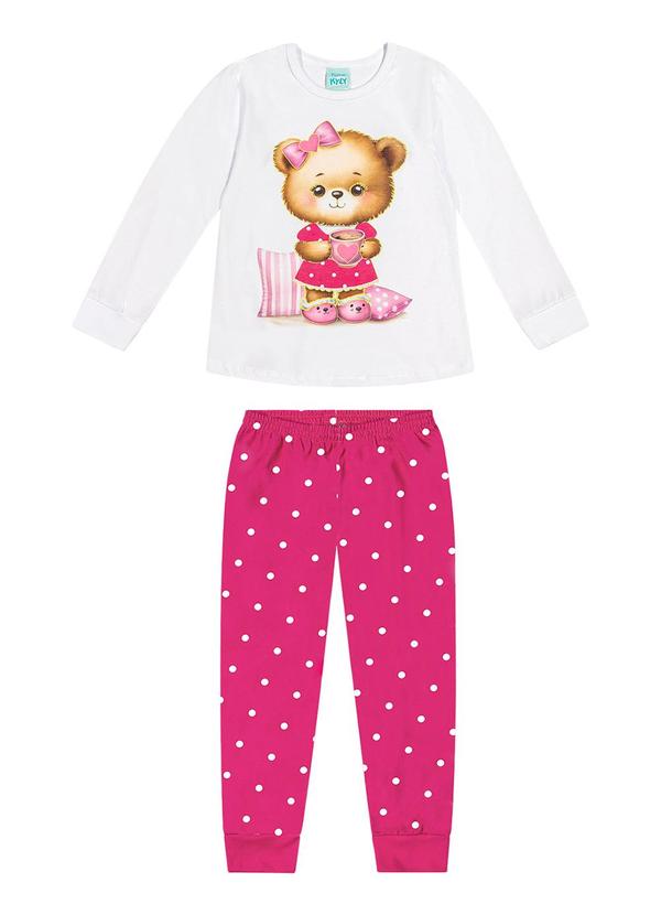 Kyly - Pijama Infantil Menina Ursinho Branco 2