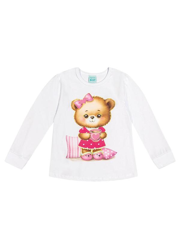 Kyly - Pijama Infantil Menina Ursinho Branco 3