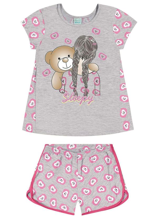 Kyly - Pijama Infantil Menina Ursinho Cinza