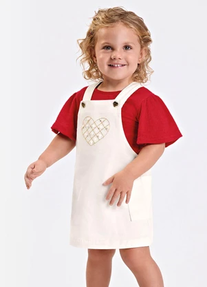 Trick Nick - Salopeti Verão Menina com Blusa Interna Bege - TRICK NICK