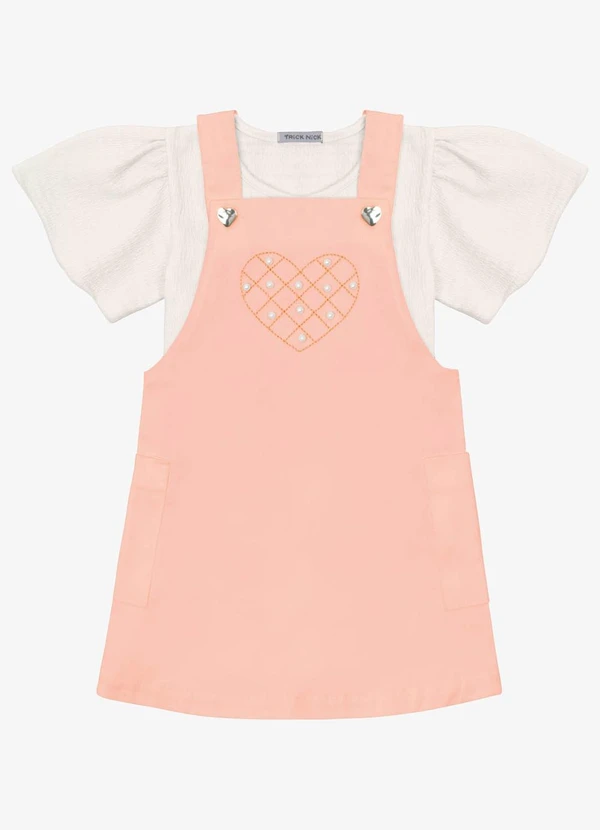Trick Nick - Salopeti Verão Menina com Blusa Interna Rosa