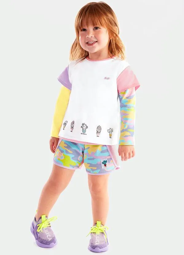 Lilica Ripilica - Short Bebê Menina com Repelência a Insetos Rosa 3