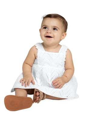 Milon - Vestido Bebê com Calcinha Menina Branco - MILON