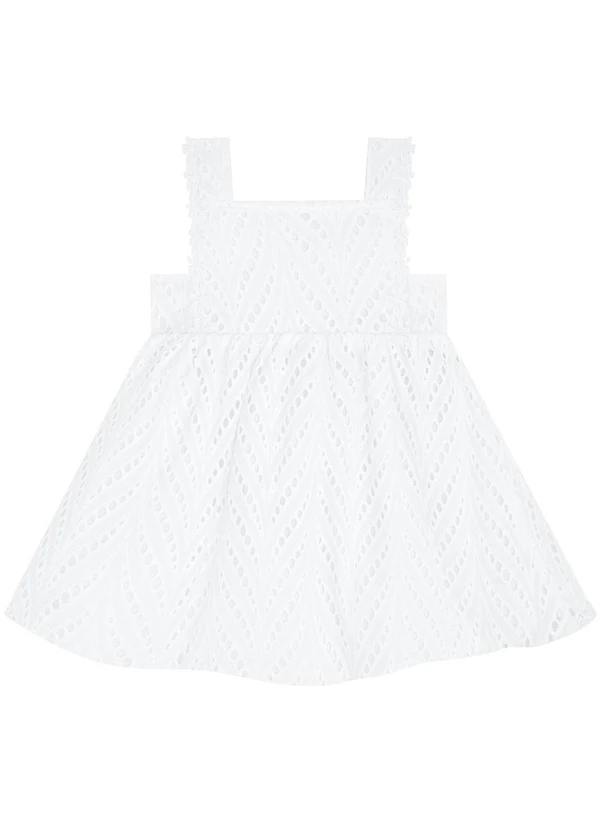 Milon - Vestido Bebê com Calcinha Menina Branco 3