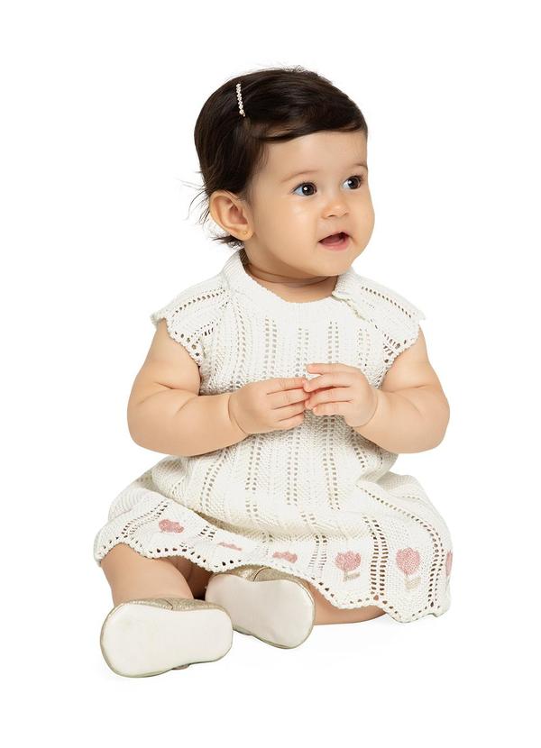 Milon - Vestido com Calcinha Bebê Menina Off White