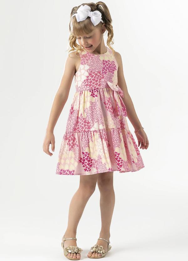 Cativa Kids - Vestido com Estampa Rotativa Rosa
