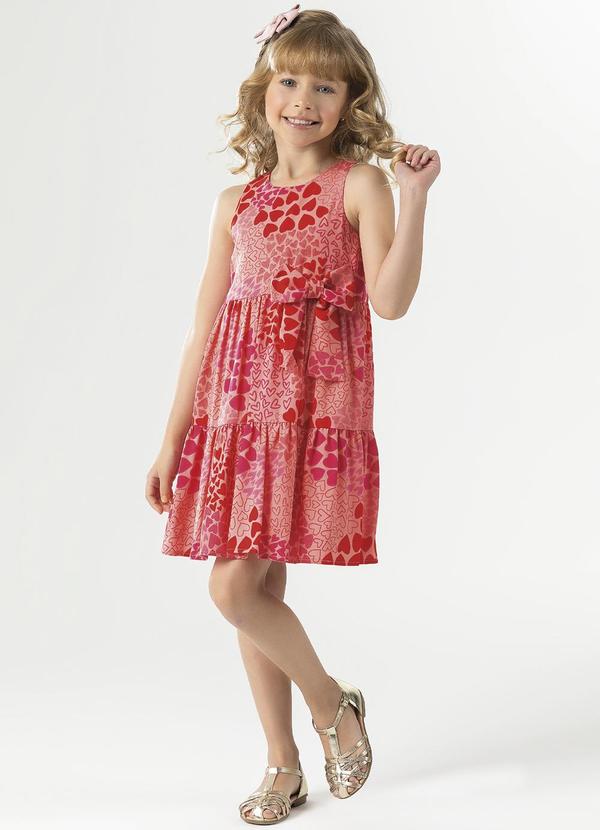 Cativa Kids - Vestido com Estampa Rotativa Vermelho