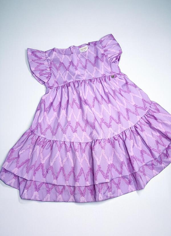 Pokótinha - Vestido em Techno Light Ciranda Lilás 1