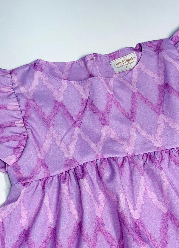 Pokótinha - Vestido em Techno Light Ciranda Lilás 2